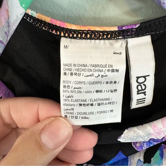 Bar III Women’s Multicolor Tie-Front High Leg One-Piece Swimsuit Size Medium - Picture 5 of 11